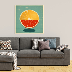 Toile 36 x 36 - Citron et tangerine