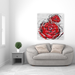 Canvas 36 x 36 - Abstract red roses