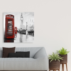 Toile 36 x 36 - Cabine téléphonique rouge et le big ben