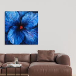 Canvas 36 x 36 - Blue flower art