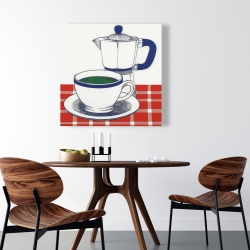 Toile 36 x 36 - L'heure du café rétro