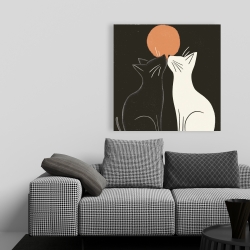 Toile 36 x 36 - Chats noirs et blancs