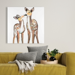 Canvas 36 x 36 - Deer with its fawn