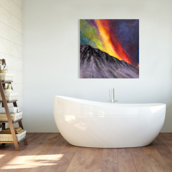 Canvas 36 x 36 - Aurora borealis in the mountain