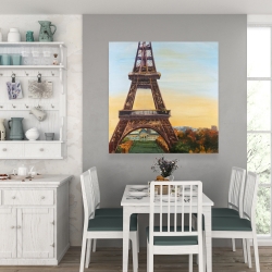 Toile 36 x 36 - Tour eiffel à l'aube