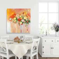 Canvas 36 x 36 - Bouquet of multicolor abstract flowers