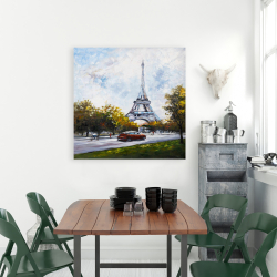 Toile 36 x 36 - Conduire près de la tour eiffel