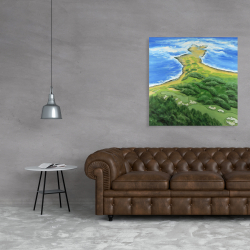 Canvas 36 x 36 - Golf course on the coast