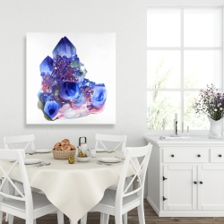 Canvas 36 x 36 - Blue and purple quartz cristal