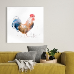 Canvas 36 x 36 - Rooster watercolor style