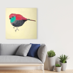 Canvas 36 x 36 - Little purple bird illustration