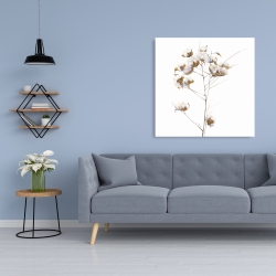 Toile 36 x 36 - Branche de fleurs de coton