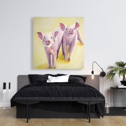 Canvas 36 x 36 - Two smiling pigs