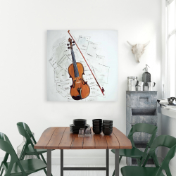 Canvas 36 x 36 - Violin on music sheet