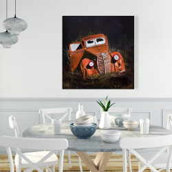 Canvas 36 x 36 - Humpy old car by night