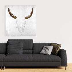 Canvas 36 x 36 - Bull skull with brown horns