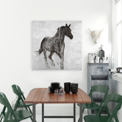 Toile 36 x 36 - Cheval brun abstrait