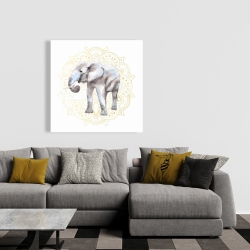 Toile 36 x 36 - Elephant avec motif mandalas