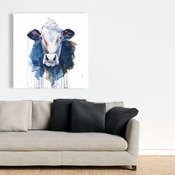 Canvas 36 x 36 - Watercolor cow