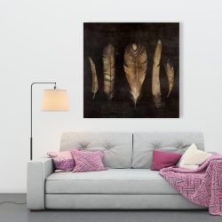 Canvas 36 x 36 - Brown feather set