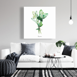 Canvas 36 x 36 - Tied up basil leaves bundle - fr