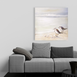 Canvas 36 x 36 - Two sandpipers on the beach