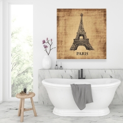 Toile 36 x 36 - Illustration de la tour eiffel