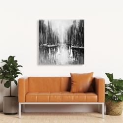 Canvas 36 x 36 - Grayscale boats on the water