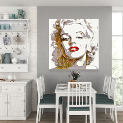 Toile 36 x 36 - Marilyn monroe et typographie