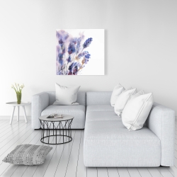 Canvas 36 x 36 - Watercolor lavender flowers with blur effect