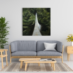 Canvas 36 x 36 - Suspended bridge in the forest