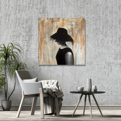 Canvas 36 x 36 - Audrey hepburn with a big hat