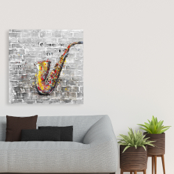 Canvas 36 x 36 - Graffiti of a saxophone