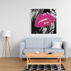 Canvas 36 x 36 - Kissable pink glossy lips