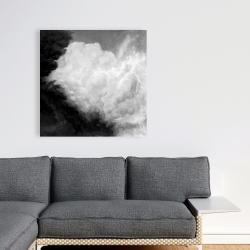 Toile 36 x 36 - Nuages sombres monochrome