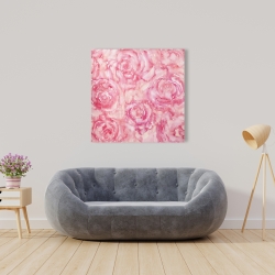 Toile 36 x 36 - Roses en aquarelle