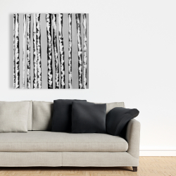 Toile 36 x 36 - Bouleaux noir et blanc