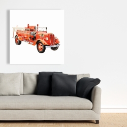 Canvas 36 x 36 - Vintage fire truck