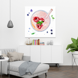 Canvas 36 x 36 - Strawberry & raspberry smoothie