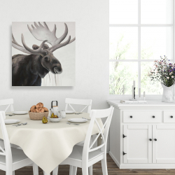 Canvas 36 x 36 - Rustic moose