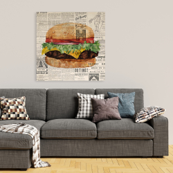 Toile 36 x 36 - Cheeseburger tout garnis style vintage