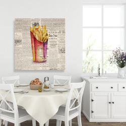 Canvas 36 x 36 - Vintage style french fries