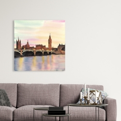 Toile 36 x 36 - Couché de soleil sur le big ben