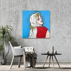 Toile 36 x 36 - Femme pop art