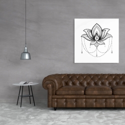 Toile 36 x 36 - Ornement d'un lotus ethnique