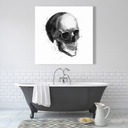 Toile 36 x 36 - Crâne noir et blanc