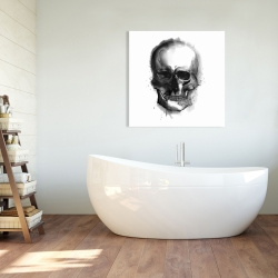 Toile 36 x 36 - Crâne foncé aquarelle