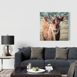 Canvas 36 x 36 - Cute jersey cow