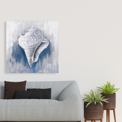 Canvas 36 x 36 - Blue conical shell