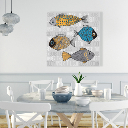 Toile 36 x 36 - Illustration de poissons